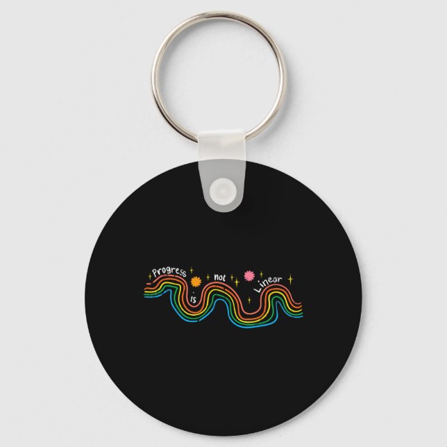 Special Education Teacher Progress Not Linear Sped Keychain (Front)