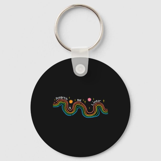 Special Education Teacher Progress Not Linear Sped Keychain (Front)