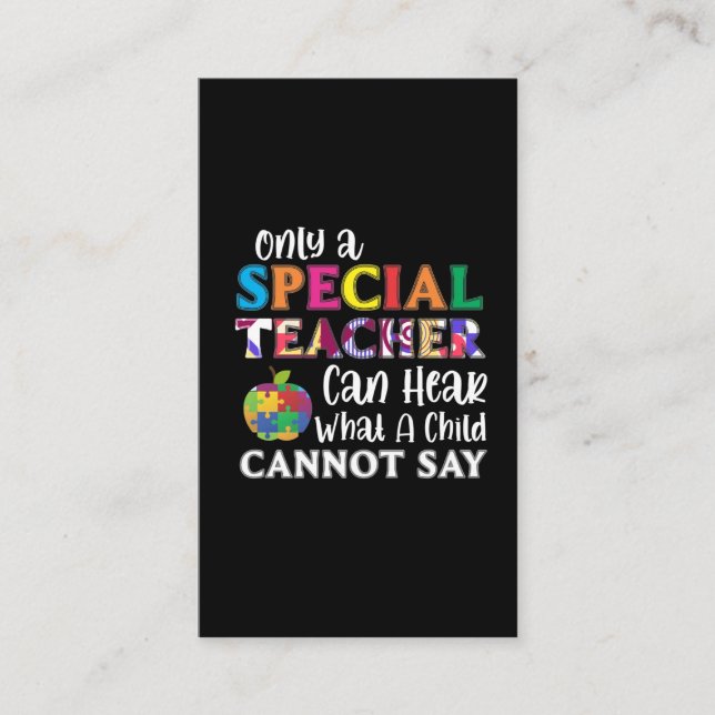 Special Education Teacher Special Kids Awarenes Business Card (Front)