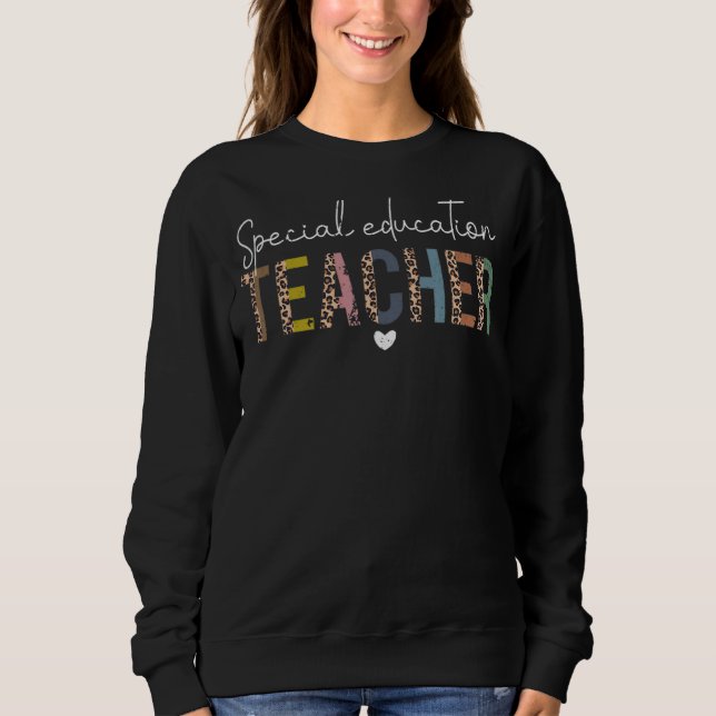 Special Education Teacher Sped Ed Sped Leopard Boh Sweatshirt (Front)