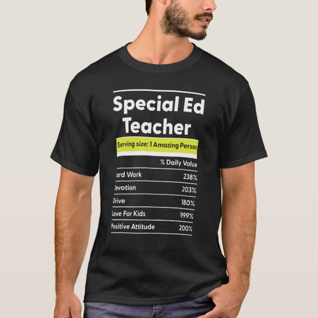 Special Education Teacher SPED Speducator Nutritio T-Shirt (Front)