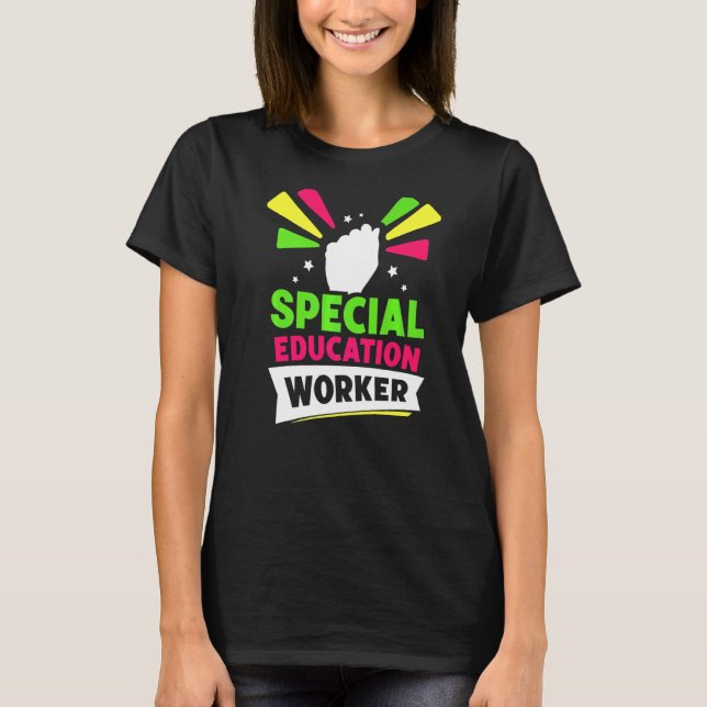 Special Education Worker Cute Teacher Awareness Sp T-Shirt (Front)