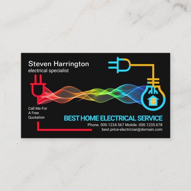Special Electrical Wave Powering Electric Circuit Business Card (Front)
