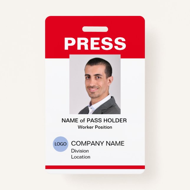 Special Event Guest Press Employee I.D. Badge (Front)