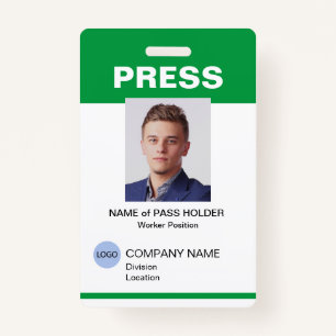 Special Event Guest Press Employee I.D. Badge