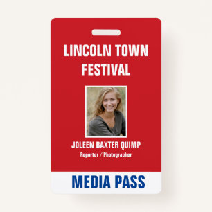 Special Event Security Media Pass QR code Badge