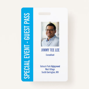Special Event Security Photo Pass Badge