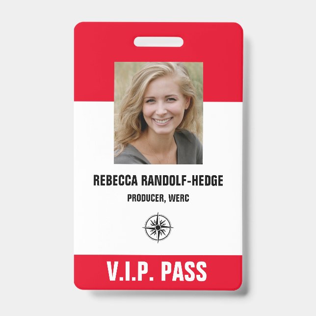 SPECIAL EVENT V.I.P. PASS - Photo I.D. Badge (Front)