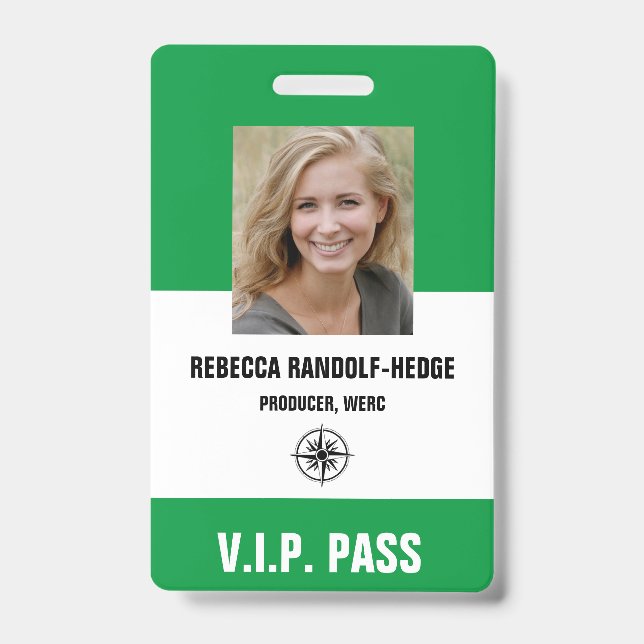 SPECIAL EVENT V.I.P. PASS - Photo I.D. Badge (Front)