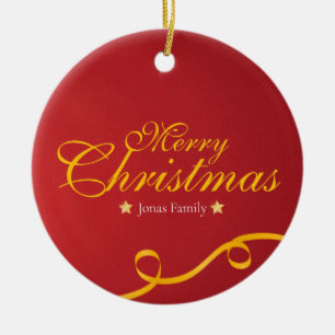 Special Family Christmas Circle Hanging Tag Ceramic Ornament