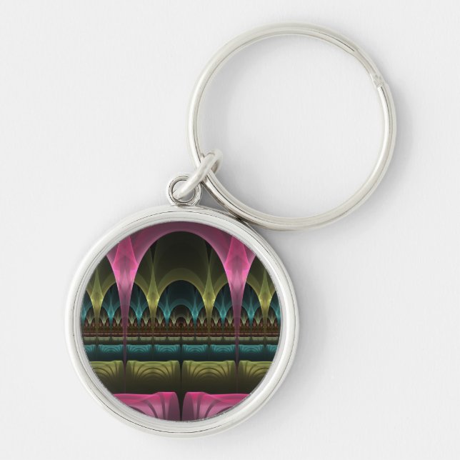 Special Fantasy Pattern Abstract Colorful Fractal Keychain (Front)