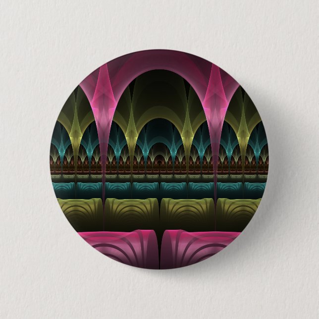 Special Fantasy Pattern Abstract Colourful Fractal 2 Inch Round Button (Front)