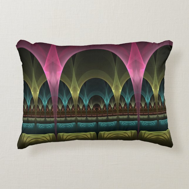 Special Fantasy Pattern Abstract Colourful Fractal Accent Pillow (Front)