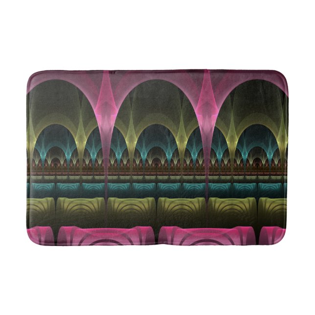 Special Fantasy Pattern Abstract Colourful Fractal Bath Mat (Front)