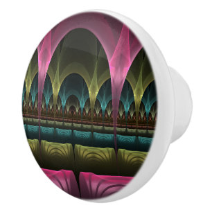 Special Fantasy Pattern Abstract Colourful Fractal Ceramic Knob