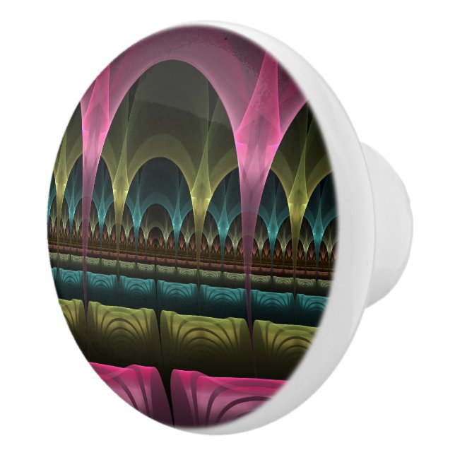 Special Fantasy Pattern Abstract Colourful Fractal Ceramic Knob (Right)