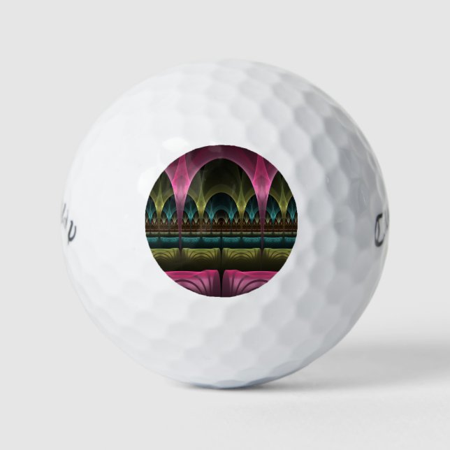 Special Fantasy Pattern Abstract Colourful Fractal Golf Balls (Front)
