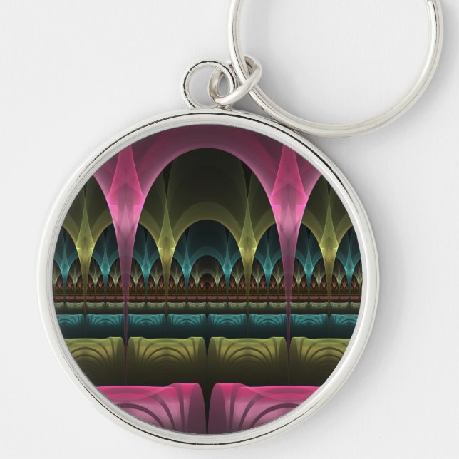 Special Fantasy Pattern Abstract Colourful Fractal Keychain (Front)