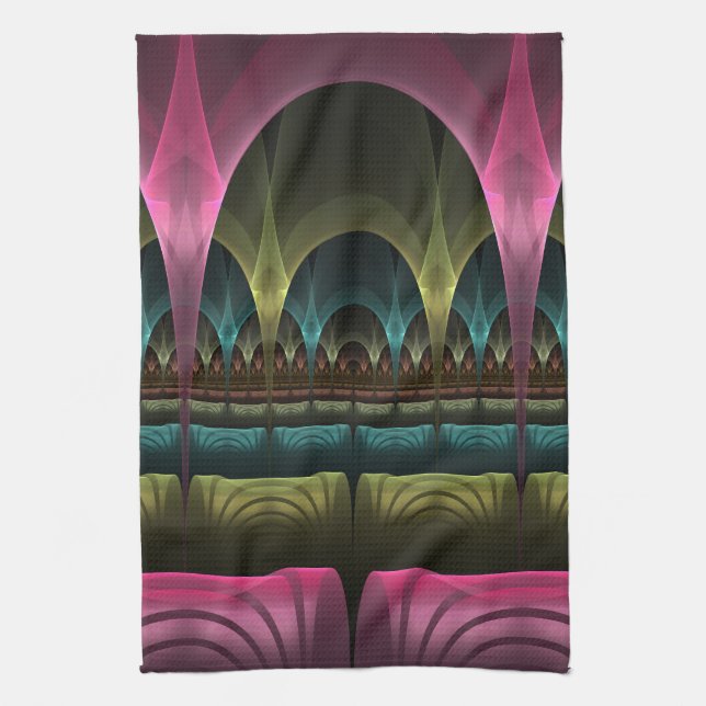 Special Fantasy Pattern Abstract Colourful Fractal Kitchen Towel (Vertical)