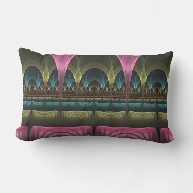 Special Fantasy Pattern Abstract Colourful Fractal Lumbar Pillow (Front)