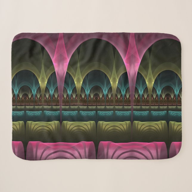 Special Fantasy Pattern Abstract Colourful Fractal Sherpa Blanket (Front (Horizontal))