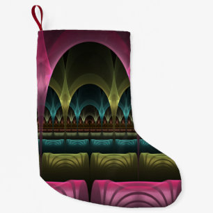 Special Fantasy Pattern Abstract Colourful Fractal Small Christmas Stocking
