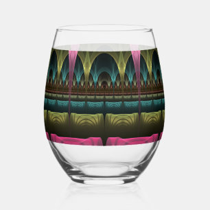 Special Fantasy Pattern Abstract Colourful Fractal Stemless Wine Glass