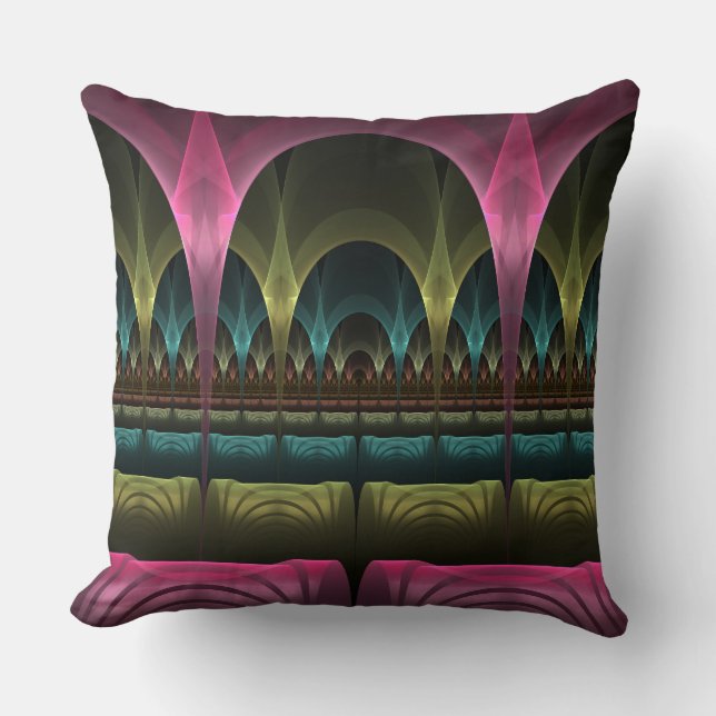 Special Fantasy Pattern Abstract Colourful Fractal Throw Pillow (Front)