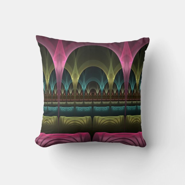 Special Fantasy Pattern Abstract Colourful Fractal Throw Pillow (Front)