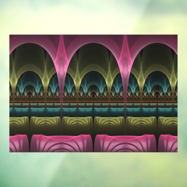 Special Fantasy Pattern Abstract Colourful Fractal Window Cling (Sheet 3)