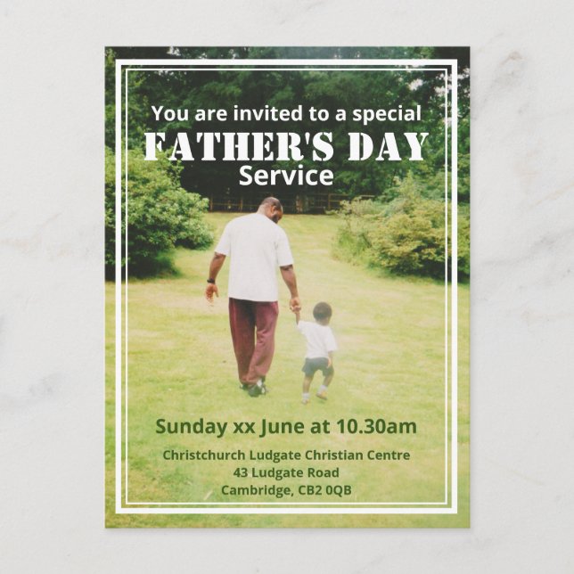 Special Father's Day Service Custom Photo Invitation Postcard (Front)