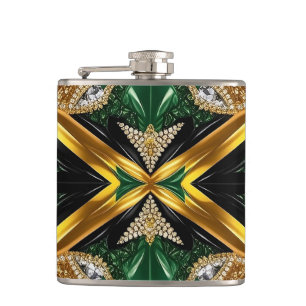 Special flask with Jamaican Colours Design