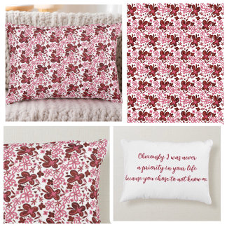 Special Floral Pattern with text Accent Pillow