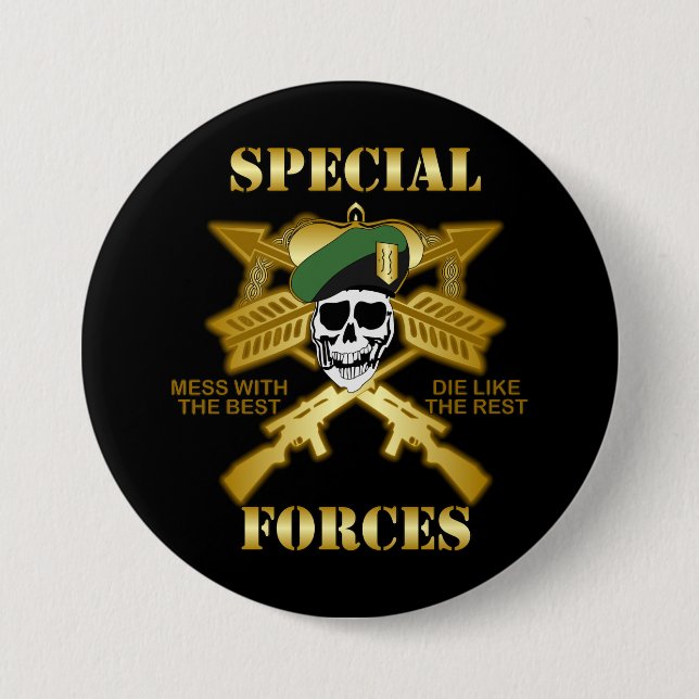 Special Forces 3 Inch Round Button (Front)