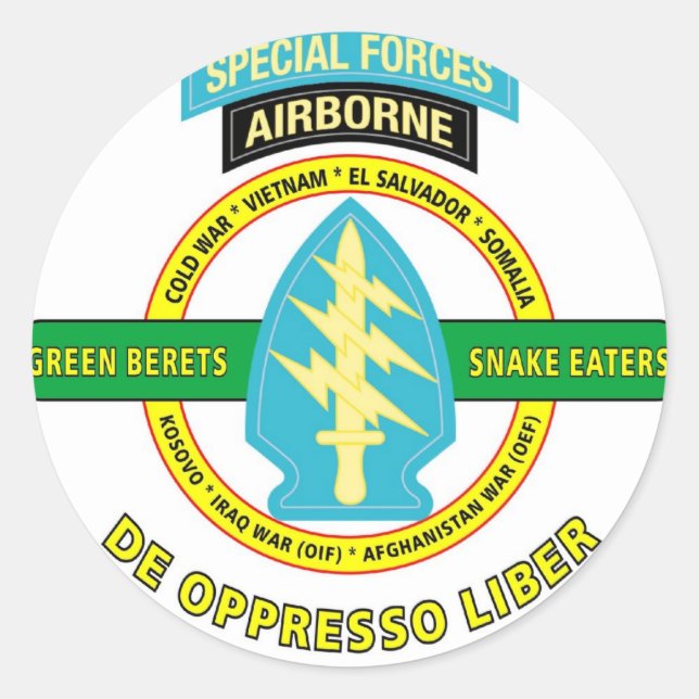 SPECIAL FORCES AIRBORNE PRODUCTS CLASSIC ROUND STICKER (Front)