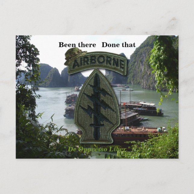 special forces green berets sf sof vietnam nam war postcard (Front)