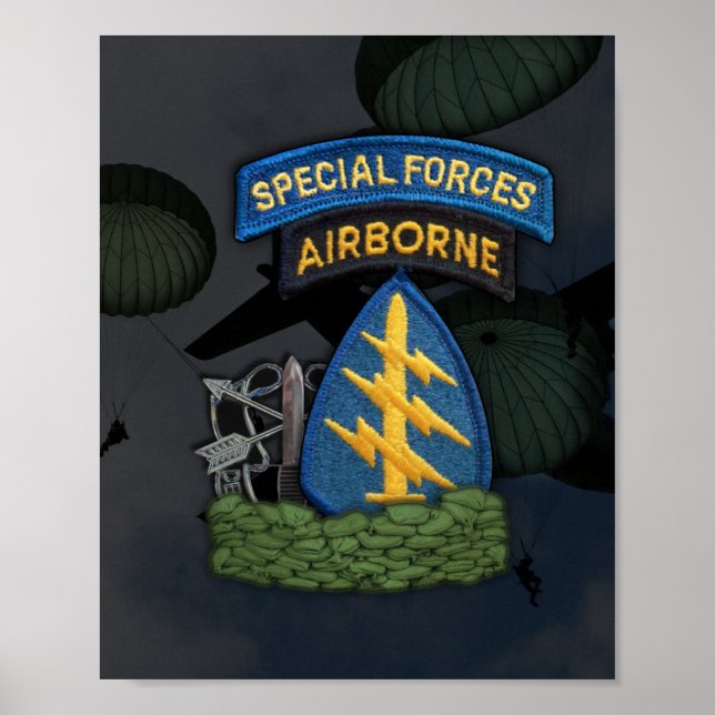 special forces green berets sfg flash print (Front)