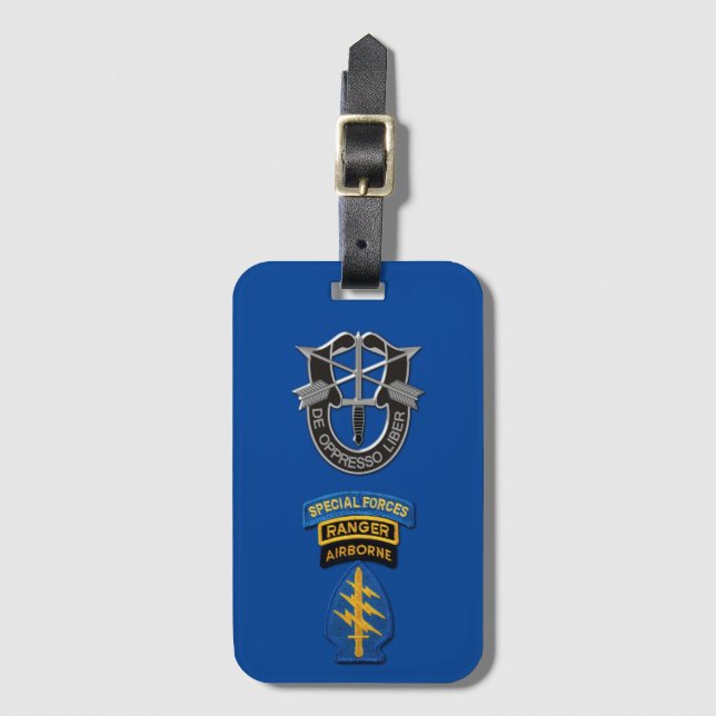 Special Forces Green Berets Veterans Luggage Tag (Front Vertical)