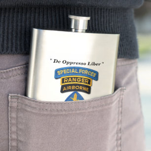 Special Forces Group Green Berets SFG SF LRRP Vets Hip Flask