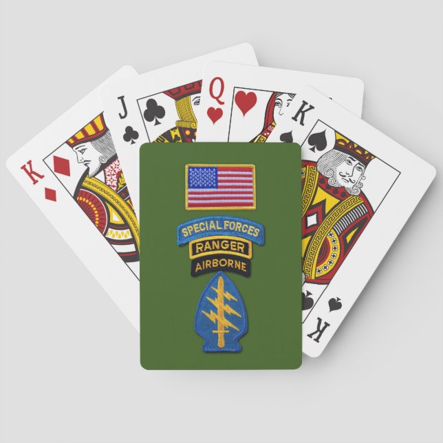 Special Forces Group Green Berets Veterans Playing Cards (Back)