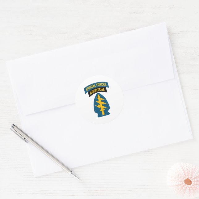 Special Forces insignia Airborne Tab Classic Round Sticker (Envelope)