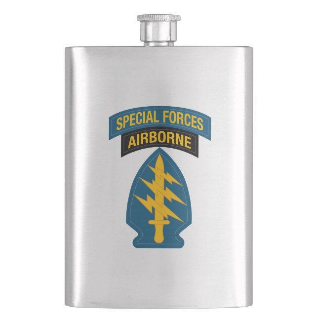 Special Forces insignia Airborne Tab Hip Flask (Front)