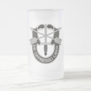 Special Forces SF De Oppresso Liber Frosted Glass Beer Mug