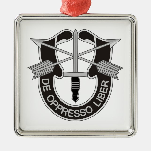 Special Forces SF De Oppresso Liber Metal Ornament (Front)