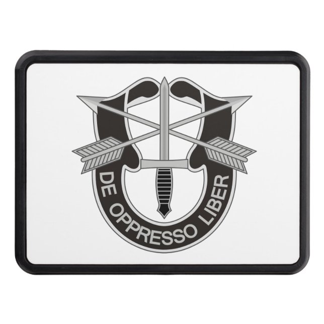 Special Forces SF De Oppresso Liber Trailer Hitch Cover (Front)