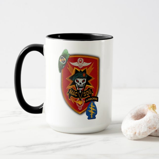 Special Forces SOG Vietnam war veterans patch Cup (With Donut)