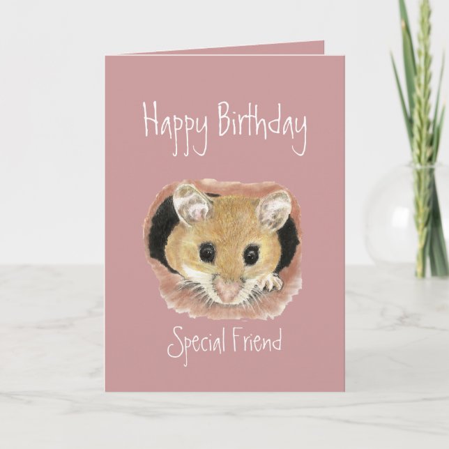 Special Friend Birthday Cute  Mouse Greeting Card (Front)