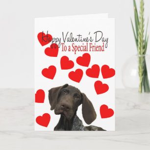 Special Friend Glossy Grizzly Valentine Puppy Love Holiday Card