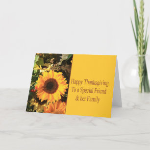 Special friend & her Family Thanksgiving Card