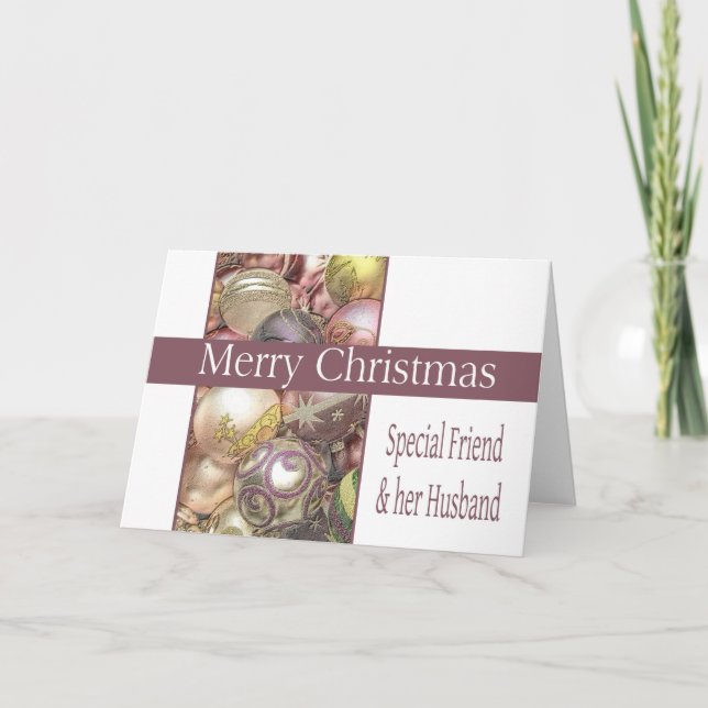 Special Friend & her Husband Merry Christmas card (Front)